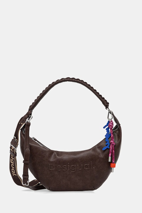 Desigual torebka HALF LOGO ZANTE C kolor brązowy 25WAXPAX - zdjęcie produktu nr 1