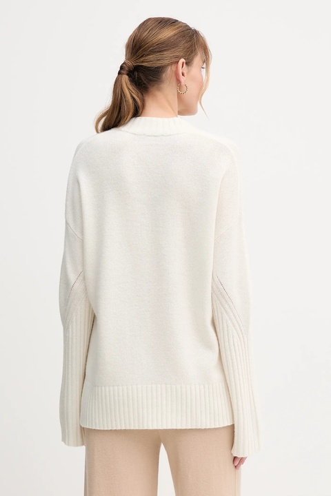 United Colors of Benetton sweter z dodatkiem wełny damski kolor beżowy 1244D403A - zdjęcie produktu nr 2