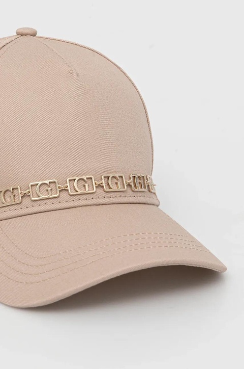 Guess czapka z daszkiem kolor beżowy z aplikacją AW5281 COT01 - zdjęcie produktu nr 2