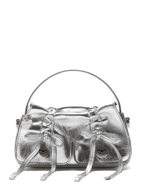 Acne Studios bow-detail calf leather satchel - Silver - zdjęcie produktu nr 1