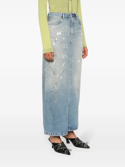 Acne Studios paint-splatter denim maxi skirt - Blue - zdjęcie produktu nr 2