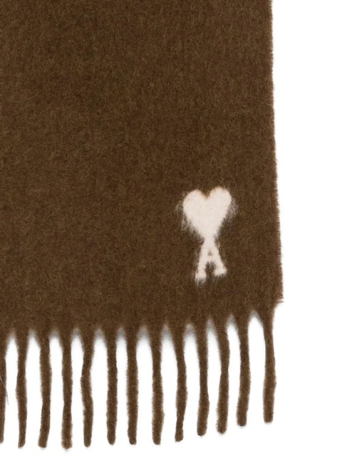 AMI Paris brown alpaca off white scarf - zdjęcie produktu nr 2