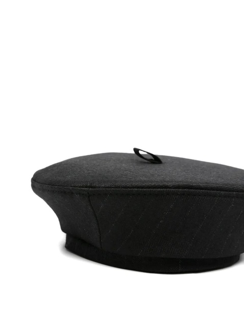 Ruslan Baginskiy pinstriped beret - Black - zdjęcie produktu nr 1