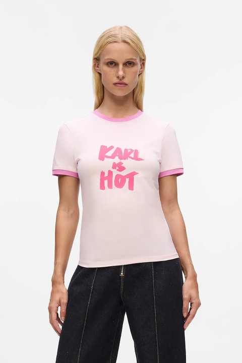 Karl Lagerfeld t-shirt bawełniany Karl Lagerfeld x Paris Hilton damski kolor różowy A4W17102 - zdjęcie produktu nr 1