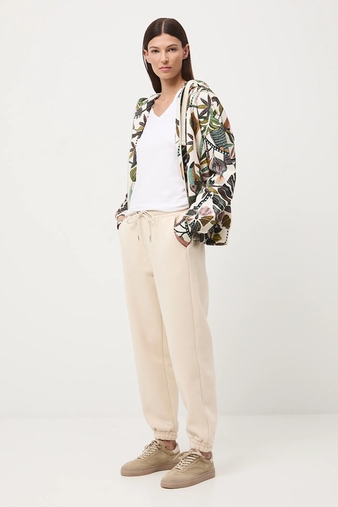 Medicine spodnie dresowe damskie kolor beżowy gładkie - zdjęcie produktu nr 2