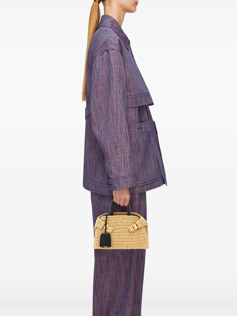 Ferragamo Hug raffia mini bag - Neutrals - zdjęcie produktu nr 1