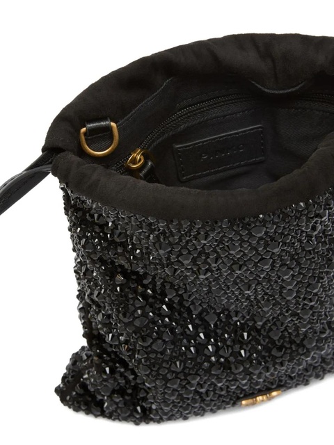 PINKO crystal-embellished drawstring clutch - Black - zdjęcie produktu nr 2