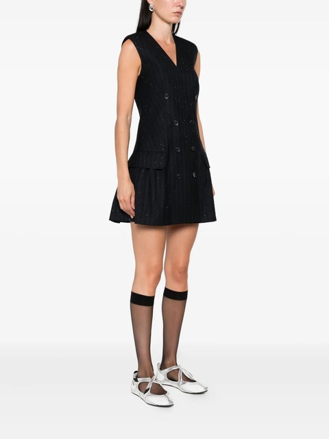 SANDRO rhinestone-embellished pinstripe sleeveless dress - Blue - zdjęcie produktu nr 2