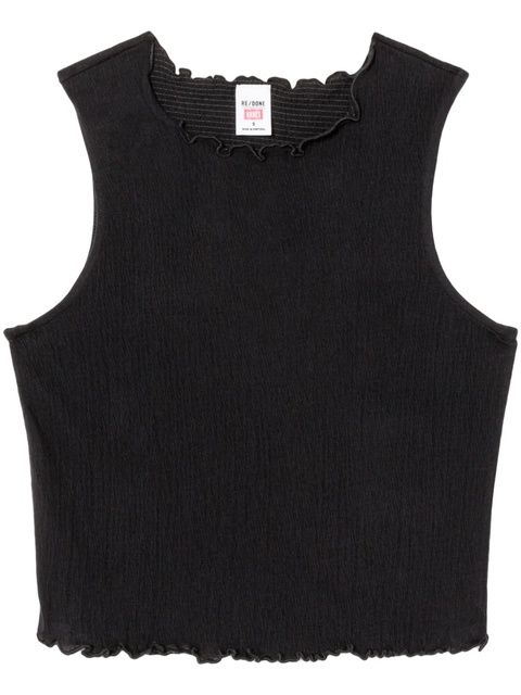 RE/DONE crinkled round-neck tank top - Black - zdjęcie produktu nr 1