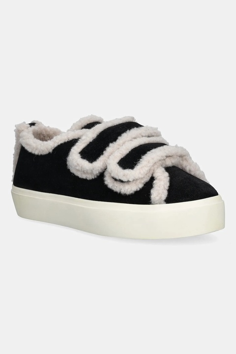 Inuikii sneakersy zamszowe Shearling Low Velcro damskie kolor czarny 1001.001.0231.000 - zdjęcie produktu nr 1