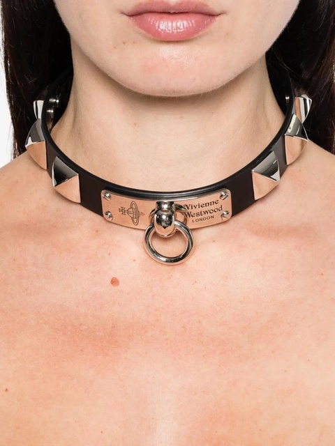 Vivienne Westwood Man. Paulo leather choker - Black - zdjęcie produktu nr 2