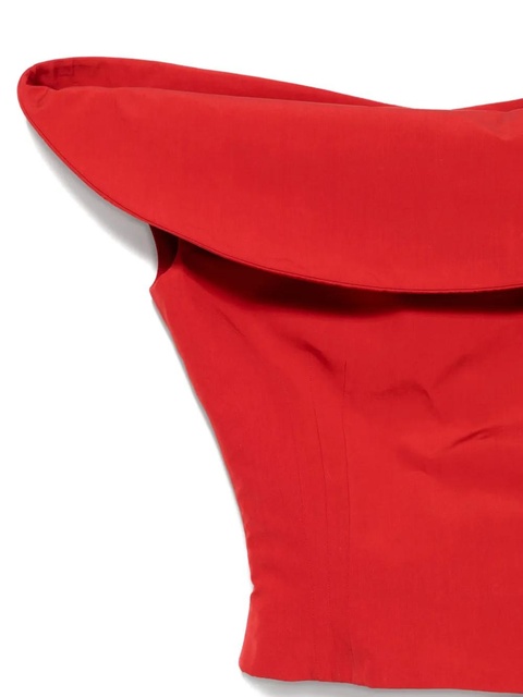 Magda Butrym cowl-neck cropped top - Red - zdjęcie produktu nr 2