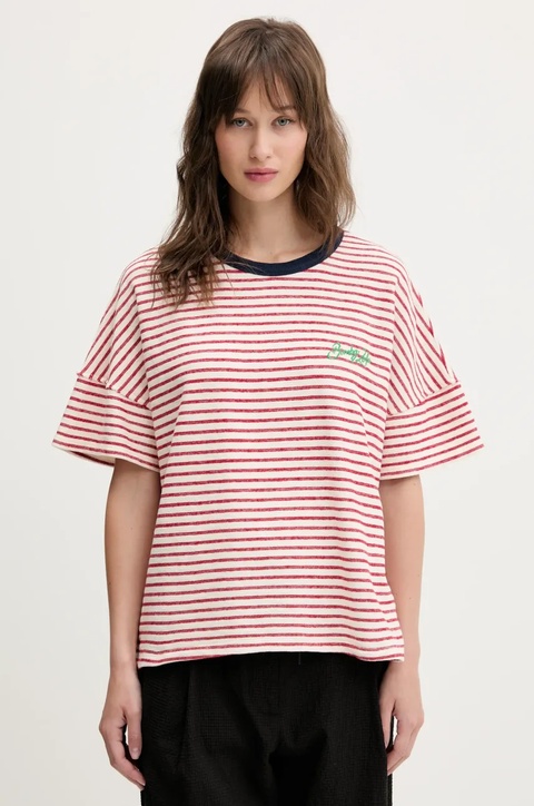 Bimba Y Lola t-shirt bawełniany damski kolor czerwony 251BR7426.10200 - zdjęcie produktu nr 1