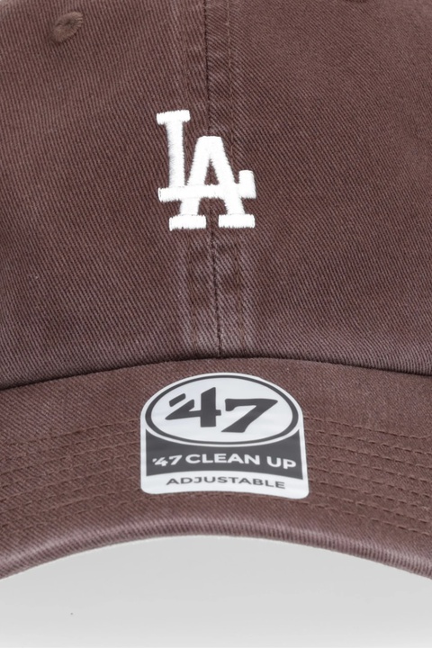 47 brand czapka z daszkiem bawełniana MLB Los Angeles Dodgers kolor brązowy B-BSRNR12GWS-BWA - zdjęcie produktu nr 2