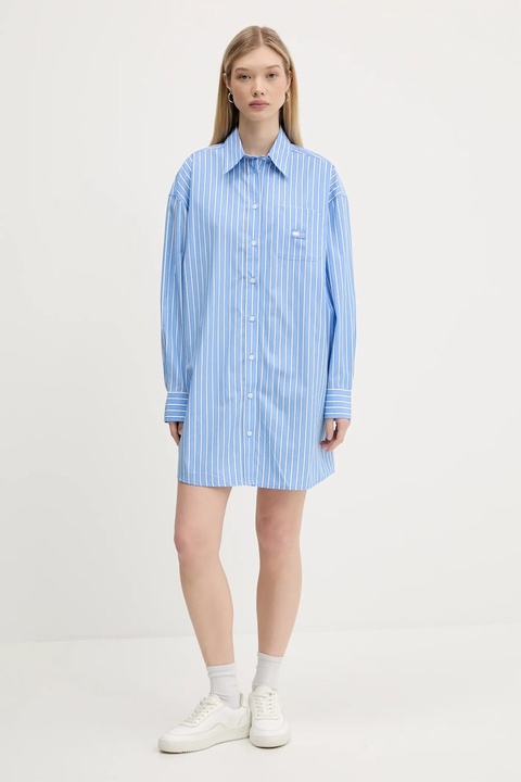 Tommy Jeans sukienka bawełniana kolor niebieski mini oversize DW0DW21122 - zdjęcie produktu nr 2
