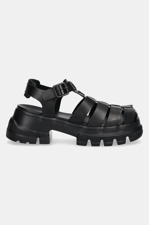 Tommy Jeans sandały skórzane FISHERMAN SANDAL damskie kolor czarny na platformie EN0EN02751 - zdjęcie produktu nr 2