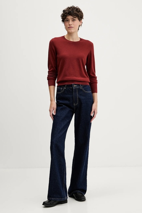 Sisley sweter damski kolor czerwony lekki 102HM100F - zdjęcie produktu nr 2