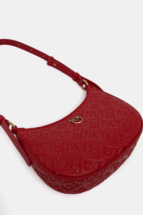 Pinko torebka skórzana kolor czerwony 102790 A1YB - zdjęcie produktu nr 2