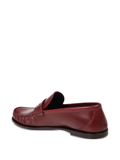 Saint Laurent Laurent logo-plaque leather loafers - Red - zdjęcie produktu nr 2