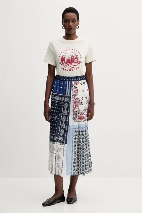 Weekend Max Mara t-shirt bawełniany CLOWN damski kolor beżowy 2525976012600 - zdjęcie produktu nr 2