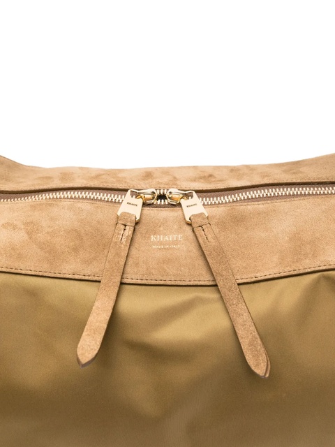 KHAITE suede-trimmed shoulder bag - Green - zdjęcie produktu nr 2