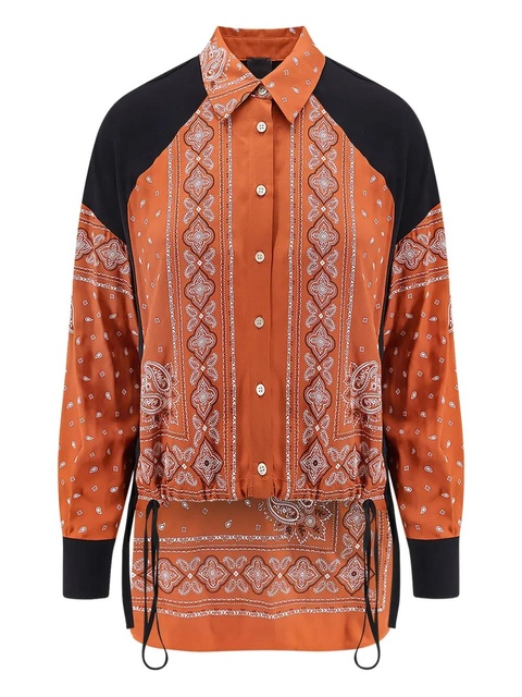 PINKO bandana print drawstring shirt - Orange - zdjęcie produktu nr 1