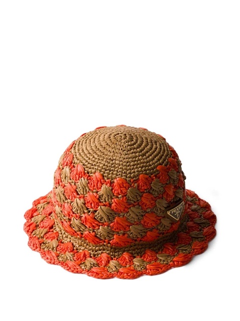Prada crochet-knit bucket hat - Orange - zdjęcie produktu nr 2