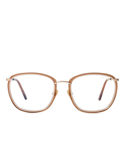 TOM FORD Eyewear geometric-frame glasses - Brown - zdjęcie produktu nr 1