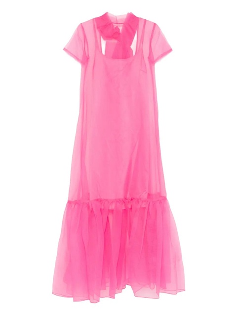 STAUD Calluna ruffled short-sleeved maxi dress - Pink - zdjęcie produktu nr 1