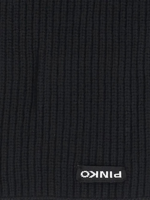 PINKO ribbed logo-patch scarf - Black - zdjęcie produktu nr 2