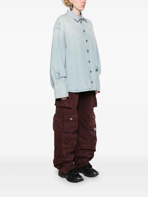 The Attico spread-collar denim coat - Blue - zdjęcie produktu nr 1