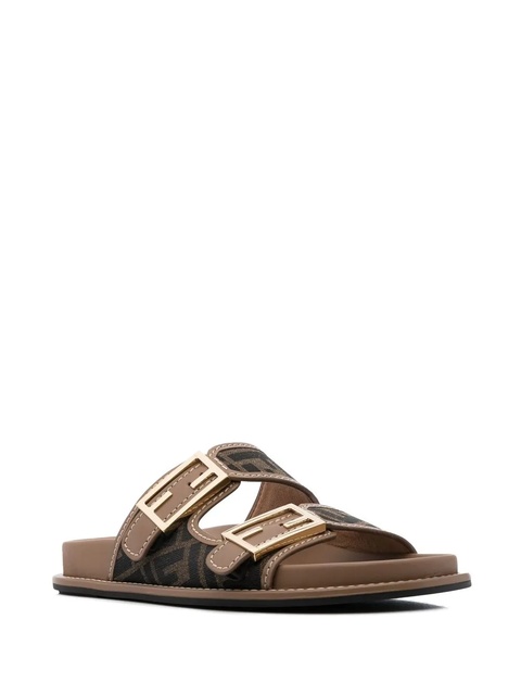 FENDI logo-print leather sandals - Green - zdjęcie produktu nr 1