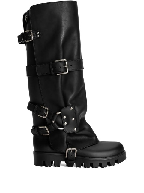 Dolce & Gabbana buckle-strap biker boots - Black - zdjęcie produktu nr 1