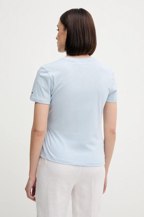 Tommy Hilfiger t-shirt bawełniany damski kolor niebieski WW0WW44559 - zdjęcie produktu nr 2