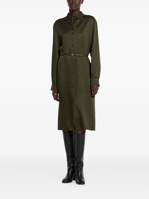 Gucci classic-collar shirt midi dress - Green - zdjęcie produktu nr 1