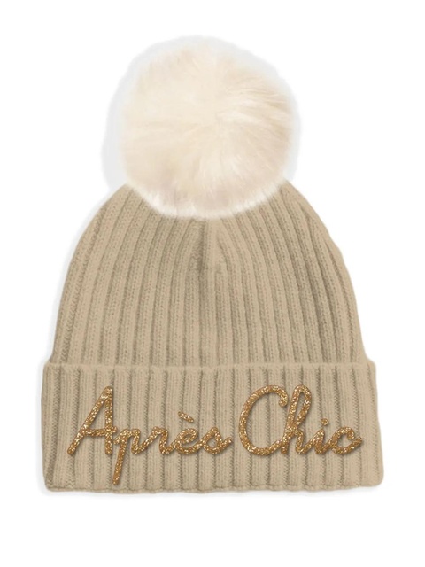 MC2 Saint Barth pompom-detail beanie hat - Neutrals - zdjęcie produktu nr 1