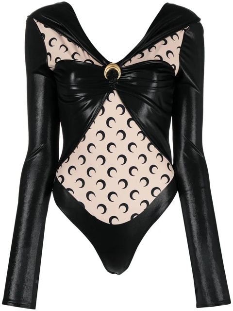 Marine Serre Regenerated laminated bodysuit - Black - zdjęcie produktu nr 1