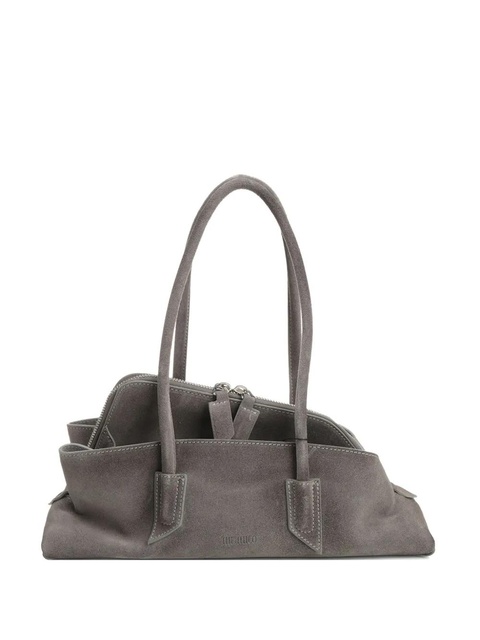The Attico small La Passeggiata suede shoulder bag - Grey - zdjęcie produktu nr 1