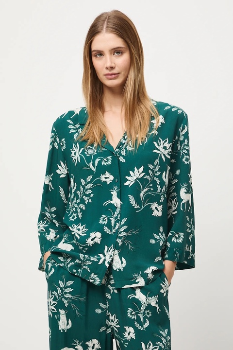 Medicine piżama damska kolor turkusowy - zdjęcie produktu nr 2