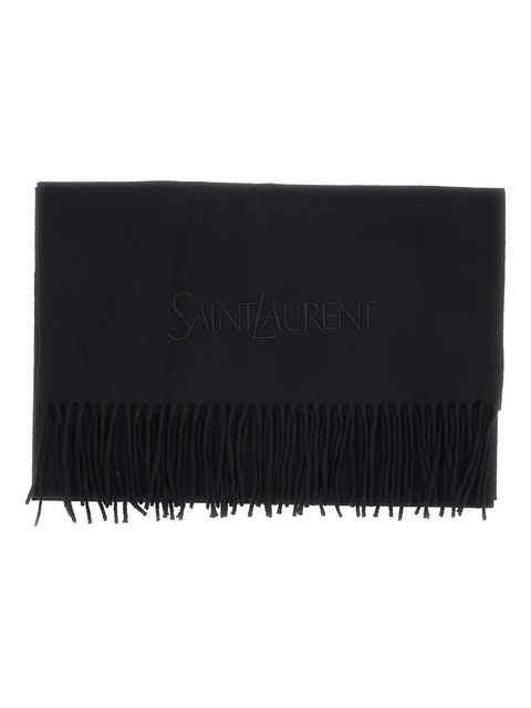 Saint Laurent fringed cashemere scarf - Black - zdjęcie produktu nr 1