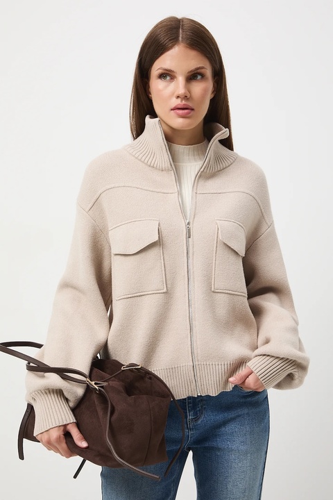 Medicine sweter damski kolor beżowy lekki - zdjęcie produktu nr 1