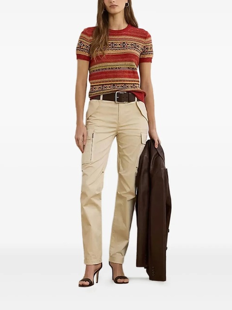 Lauren Ralph Lauren Geo-stripe short-sleeve sweater - Red - zdjęcie produktu nr 2