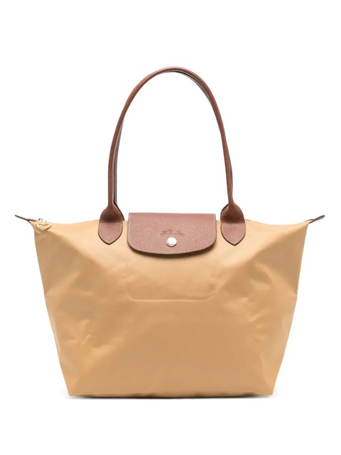 Longchamp Le Pliage leather-trimmed tote bag - Brown - zdjęcie produktu nr 1