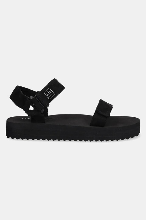 Armani Exchange sandały damskie kolor czarny na platformie XDP064 XV928 00002 - zdjęcie produktu nr 2