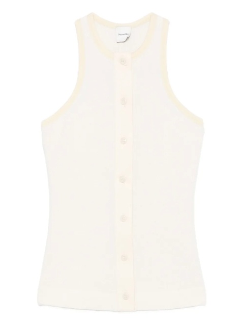 Nanushka ribbed button-placket top - Neutrals - zdjęcie produktu nr 1