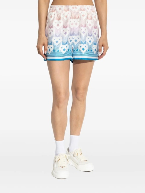 Casablanca monogram-print silk shorts - Blue - zdjęcie produktu nr 2