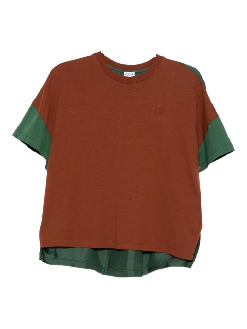 LOEWE logoed cotton and silk t-shirt - Brown - zdjęcie produktu nr 1