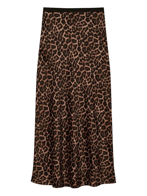 ANINE BING animal-print silk skirt - Brown - zdjęcie produktu nr 1