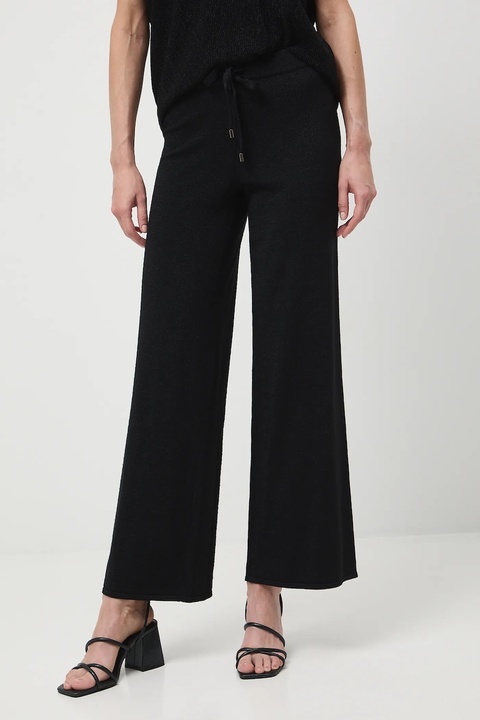 Medicine spodnie damskie kolor czarny szerokie medium waist - zdjęcie produktu nr 1