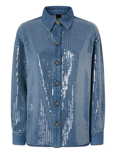 PINKO sequin-embellished denim shirt - Blue - zdjęcie produktu nr 2